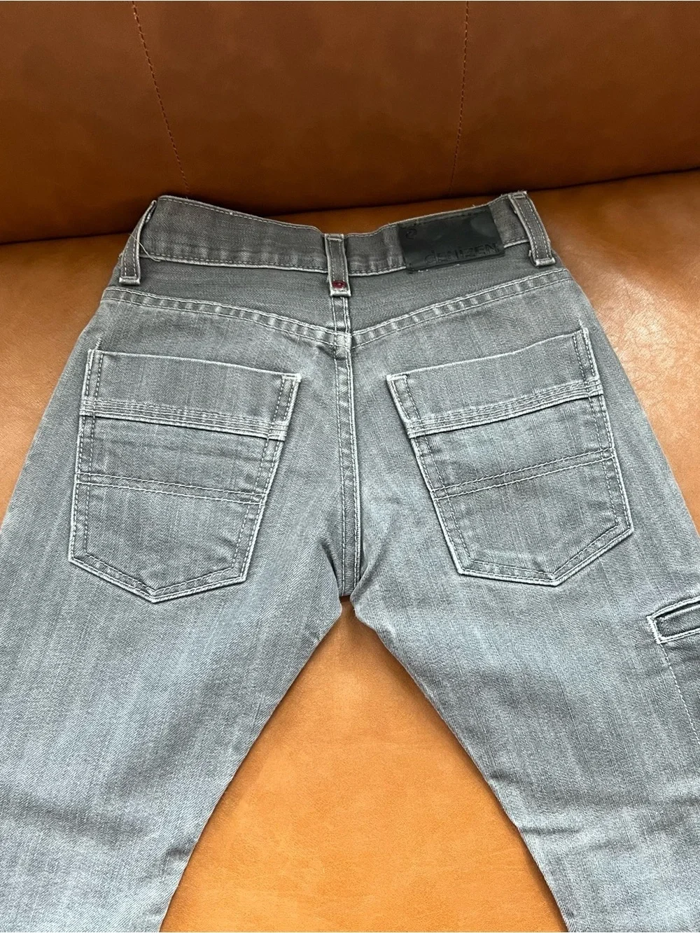 Denizen Levi's Kids Boys Sz 8 216 Skinny Jeans Gray Denim Straight Leg Jeans
